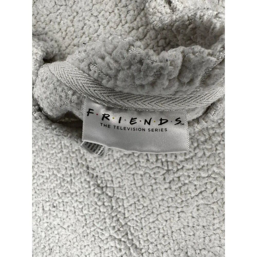 Friends Sherpa Pullover 2X Sleepwear Fleece Sweater White Christmas Lights Cozy